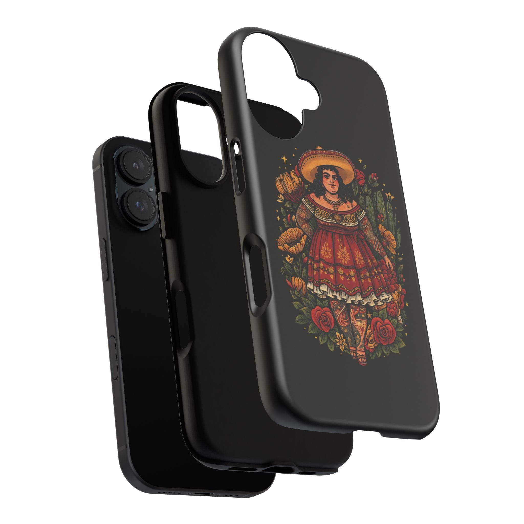 Folk Floral Girl Phone Case — Vibrant Mexican-Inspired Protective Cover