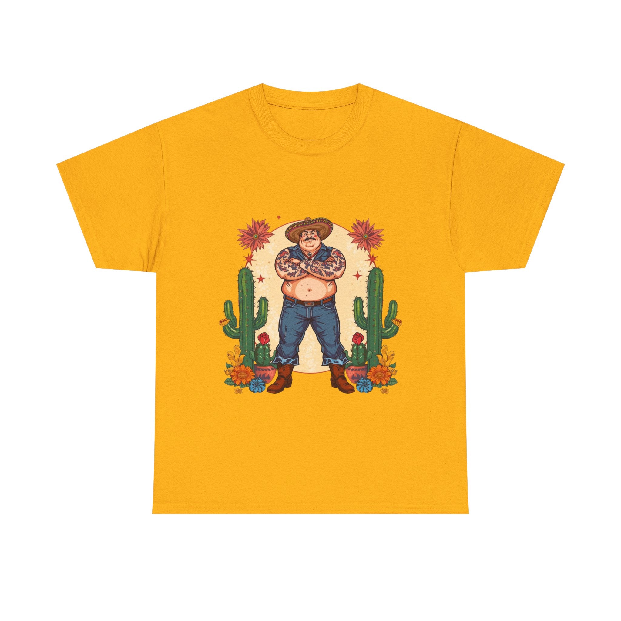 Cowboy Tattoo Art T-Shirt — Funny Western Desert Graphic Tee