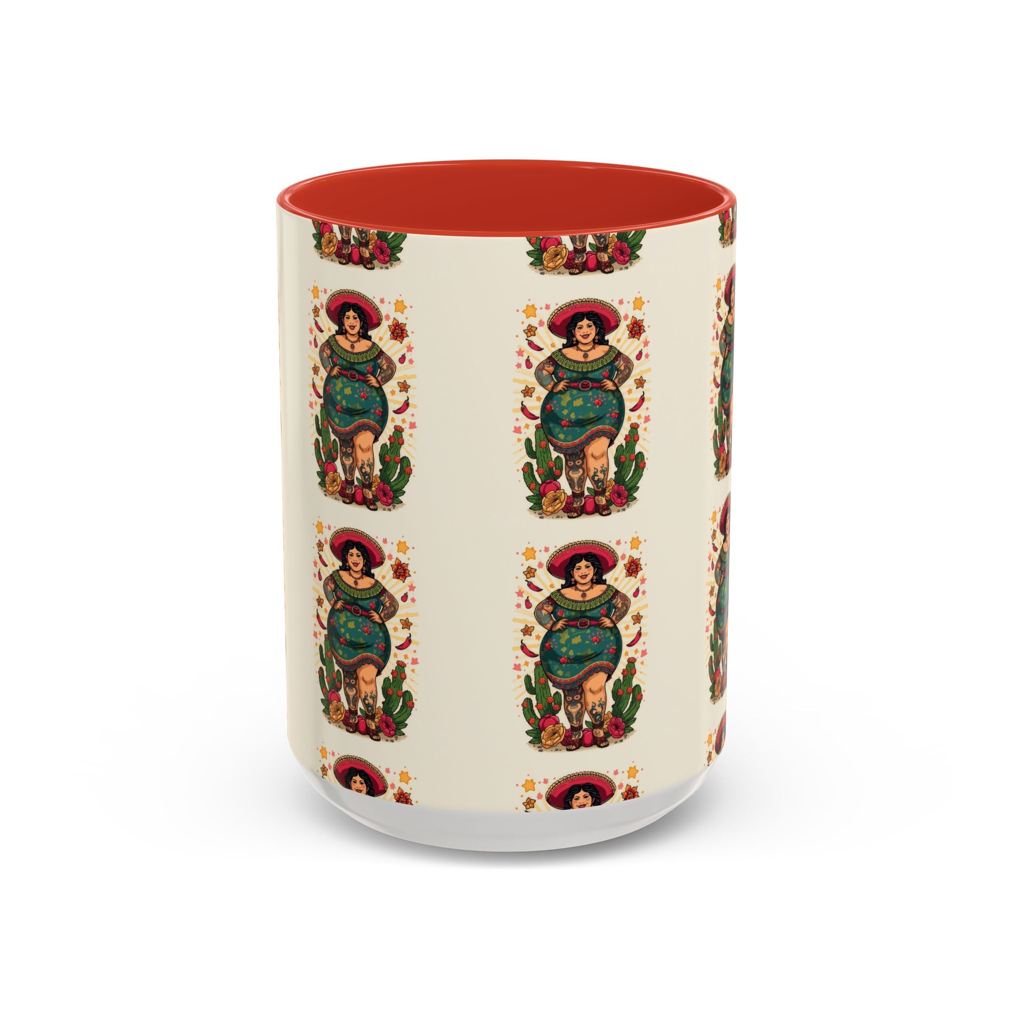 Curvy Floral Goddess Accent Coffee Mug – 11/15oz