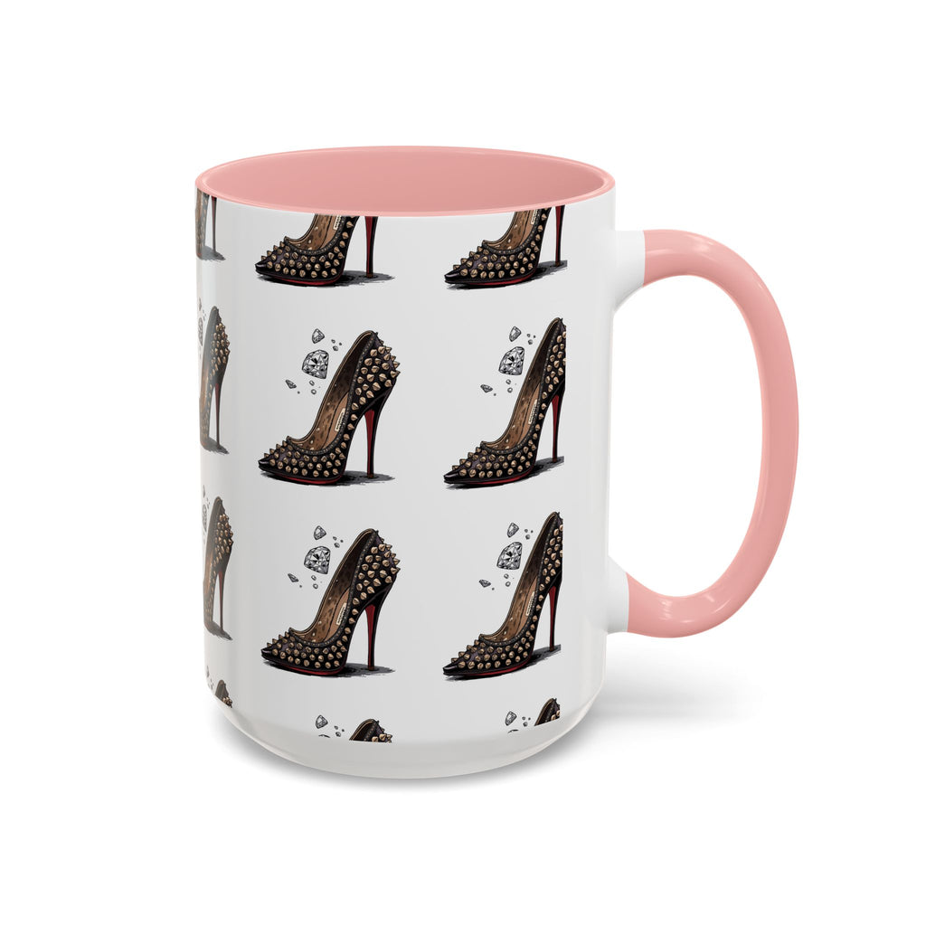 High Heel Pattern Accent Coffee Mug – Fashionista Stiletto Coffee Cup (11/15oz)