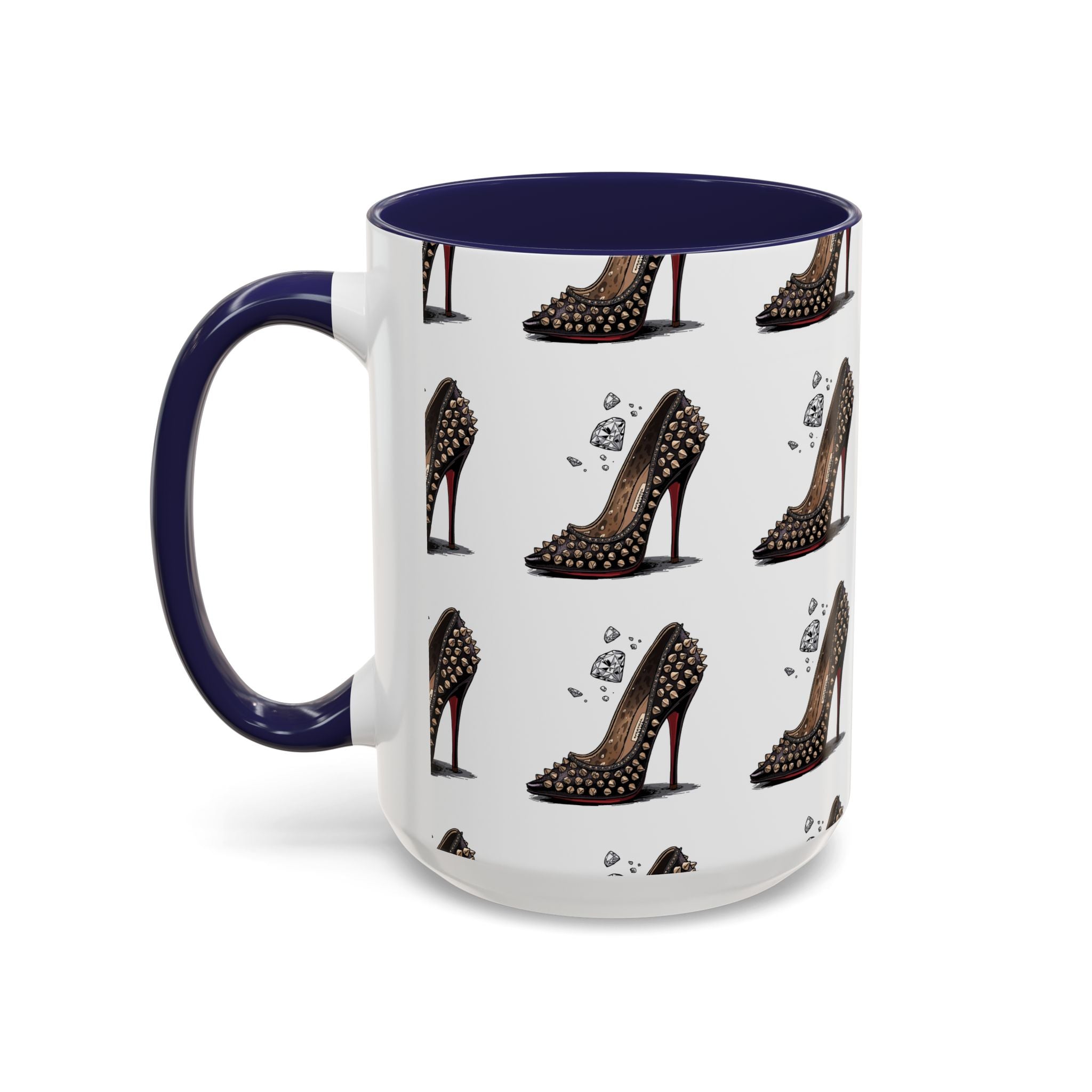 High Heel Pattern Accent Coffee Mug – Fashionista Stiletto Coffee Cup (11/15oz)