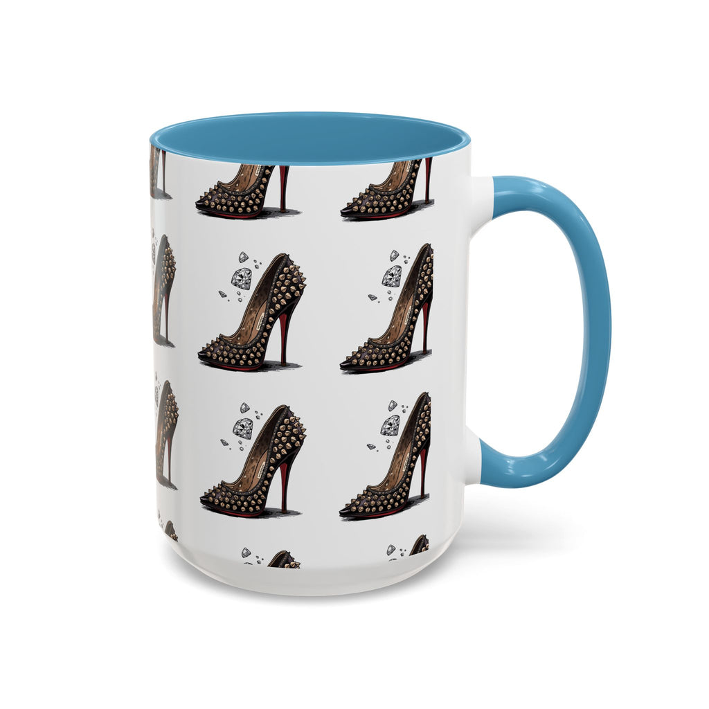 High Heel Pattern Accent Coffee Mug – Fashionista Stiletto Coffee Cup (11/15oz)