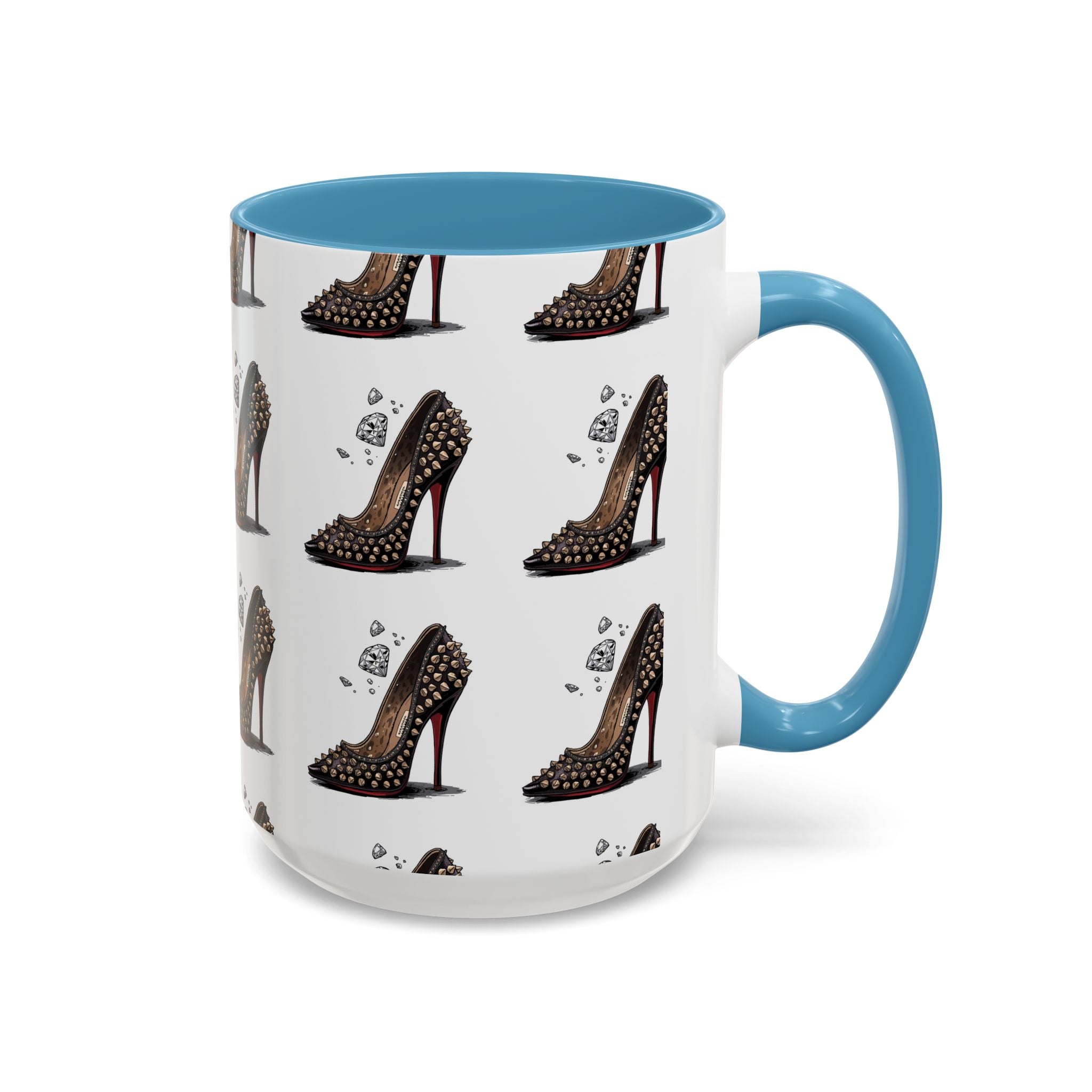 High Heel Pattern Accent Coffee Mug – Fashionista Stiletto Coffee Cup (11/15oz)