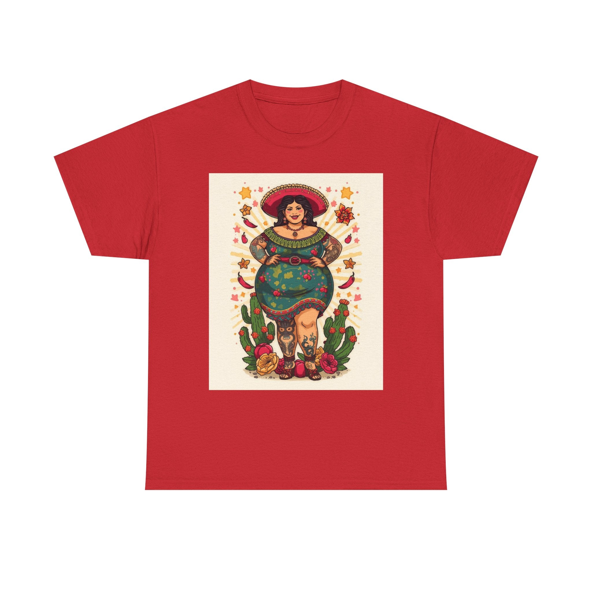 Latina Curandera Art Tee — Vintage Mexican Folk Medicine Woman Graphic T-Shirt