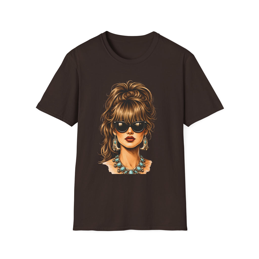 Vintage Glam Tee — Retro Woman with Sunglasses Graphic T-Shirt