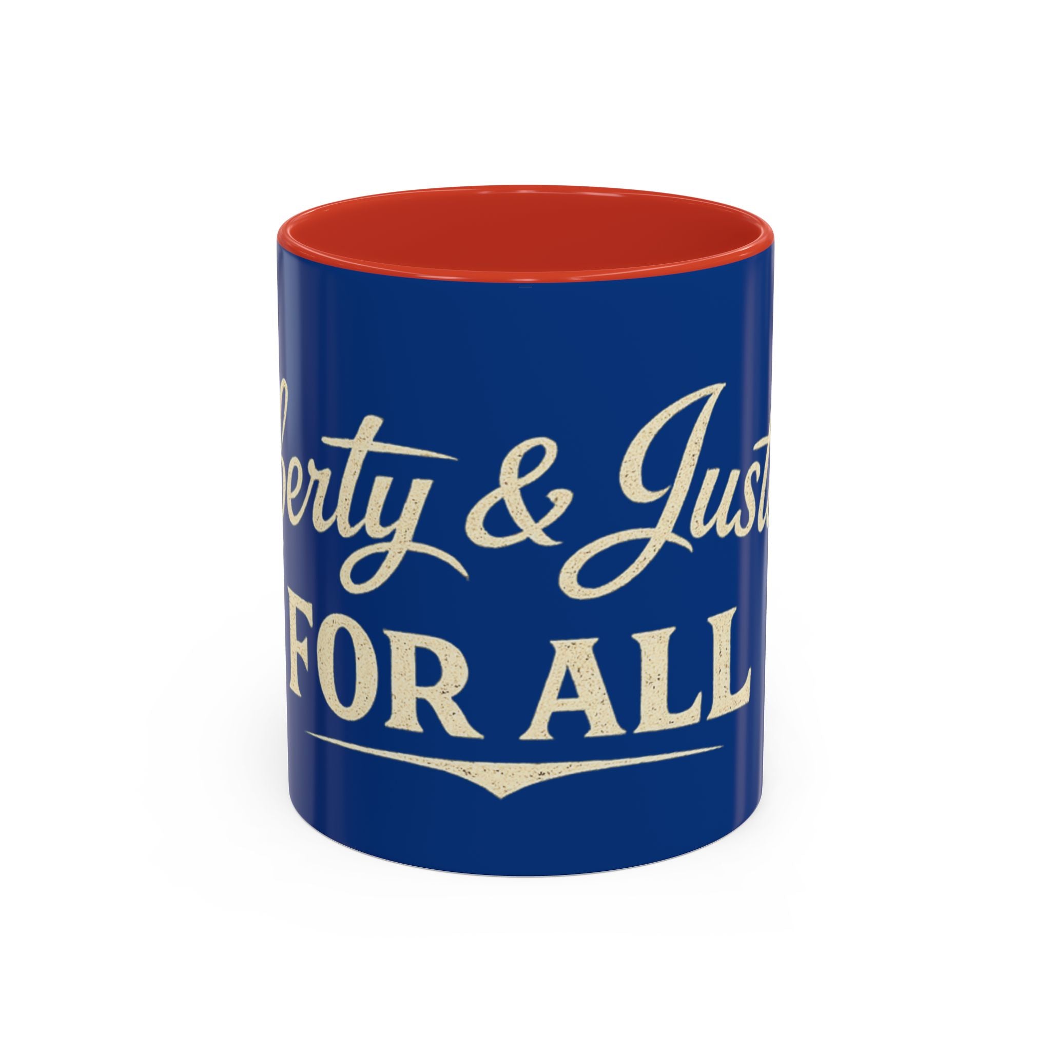 Liberty & Justice For All Accent Coffee Mug — Patriotic 11/15oz Tea Cup