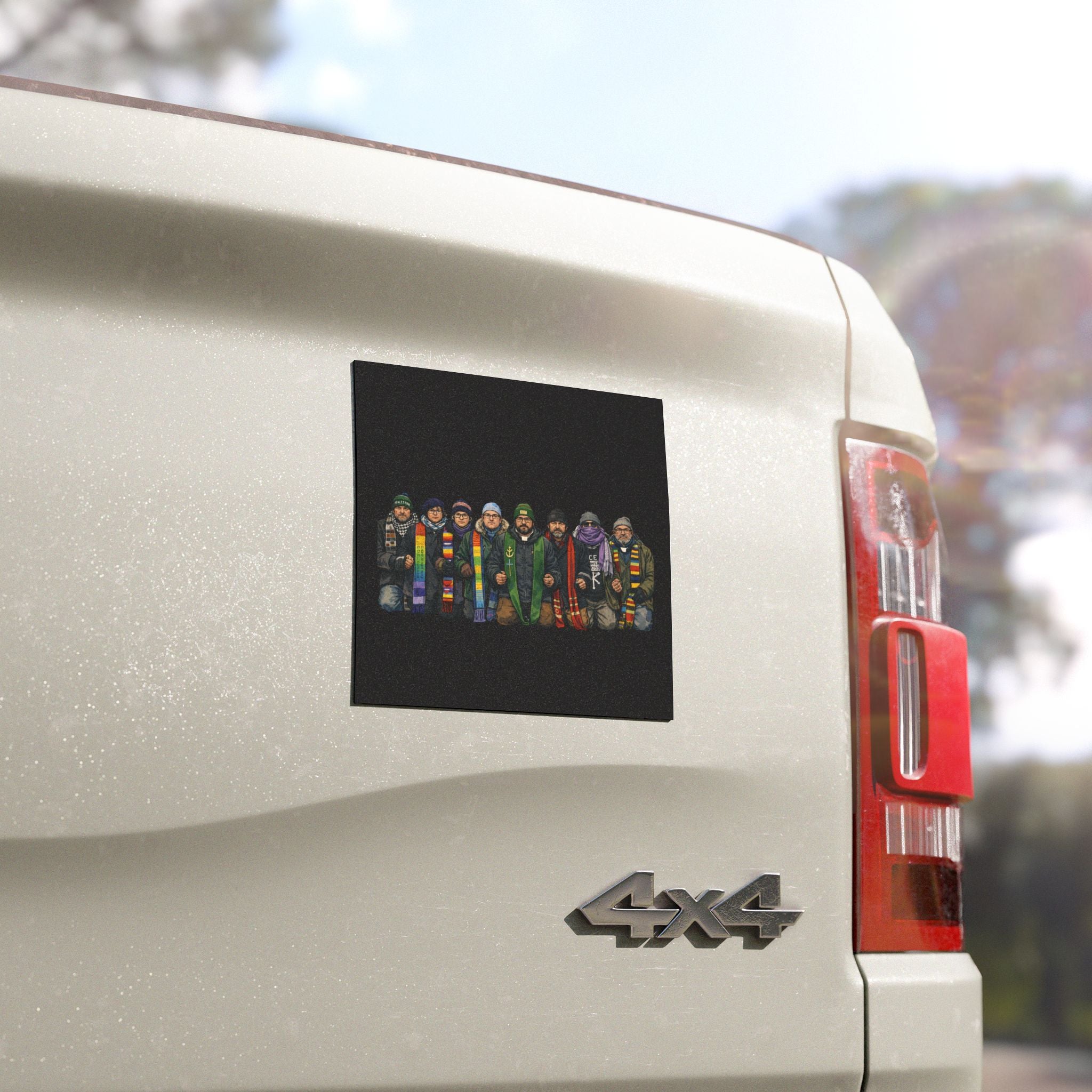 Car Magnet — Cozy Winter Friends Design (Group in Colorful Scarves)