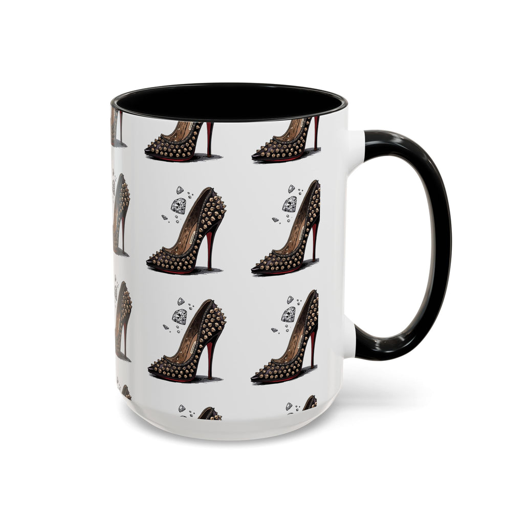 High Heel Pattern Accent Coffee Mug – Fashionista Stiletto Coffee Cup (11/15oz)