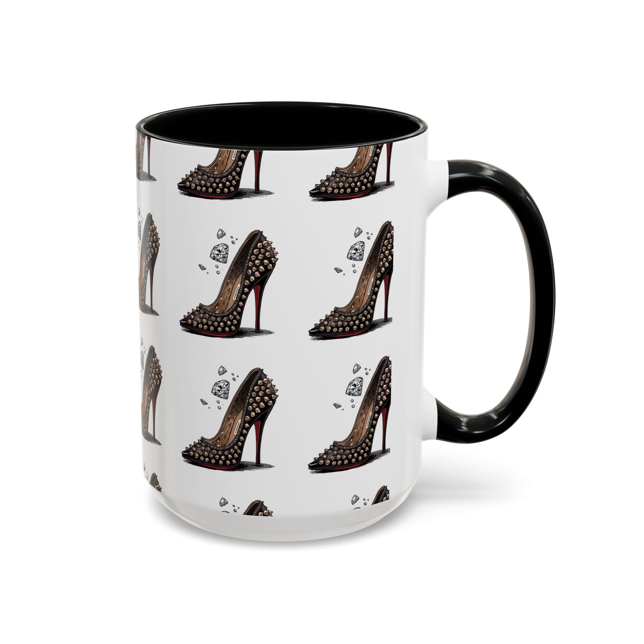 High Heel Pattern Accent Coffee Mug – Fashionista Stiletto Coffee Cup (11/15oz)