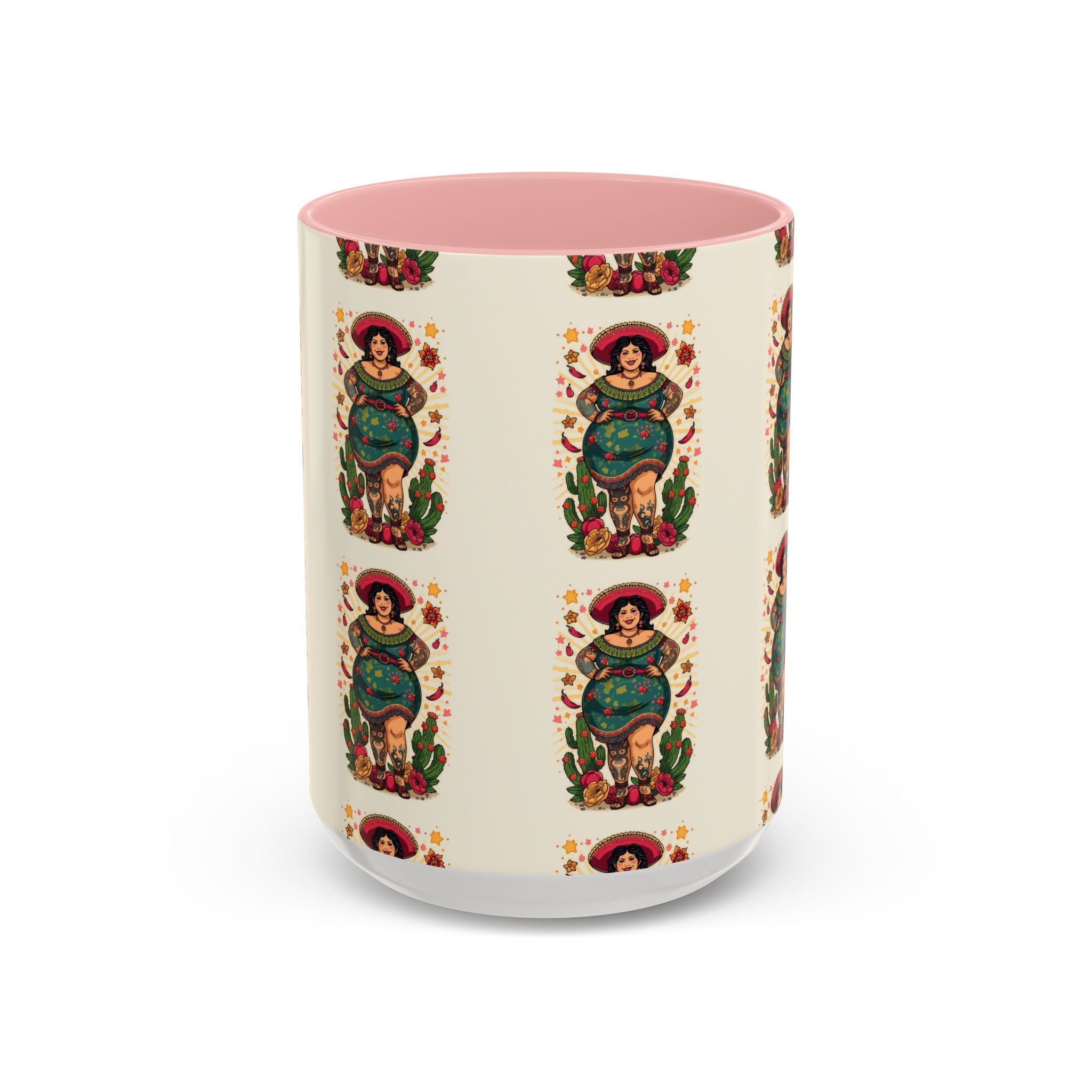 Curvy Floral Goddess Accent Coffee Mug – 11/15oz