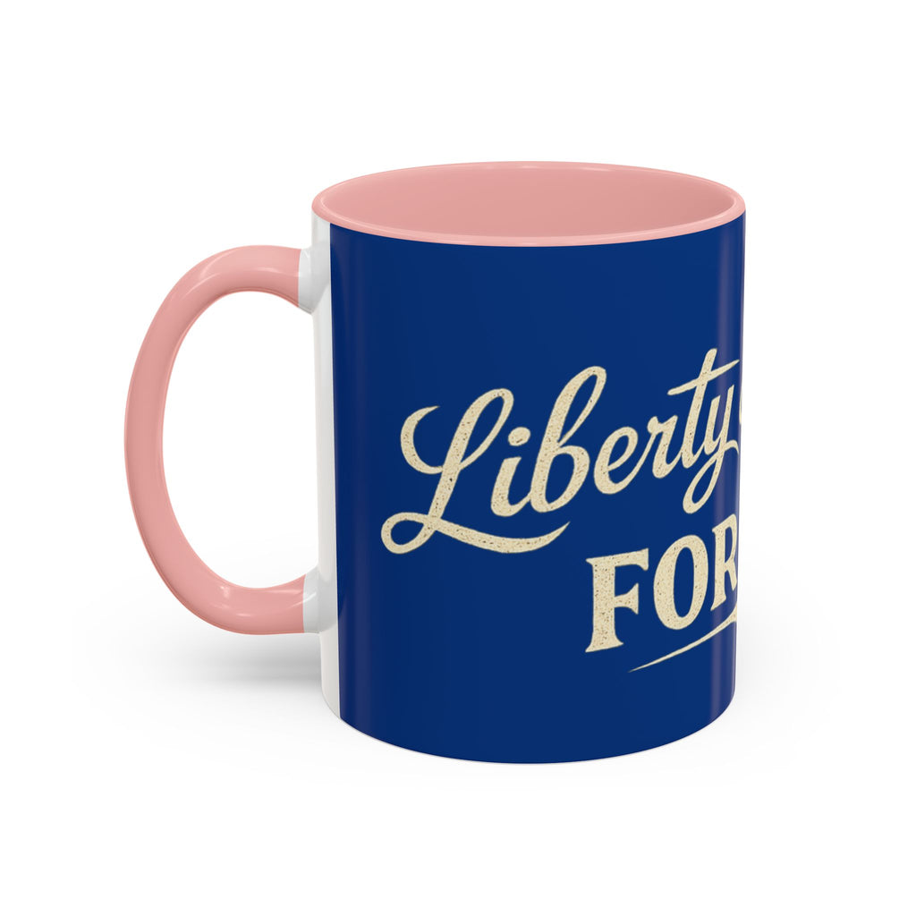 Liberty & Justice For All Accent Coffee Mug — Patriotic 11/15oz Tea Cup
