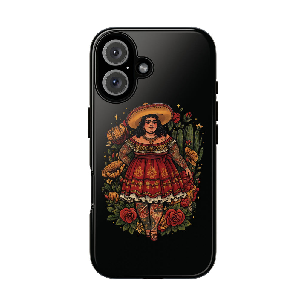 Folk Floral Girl Phone Case — Vibrant Mexican-Inspired Protective Cover