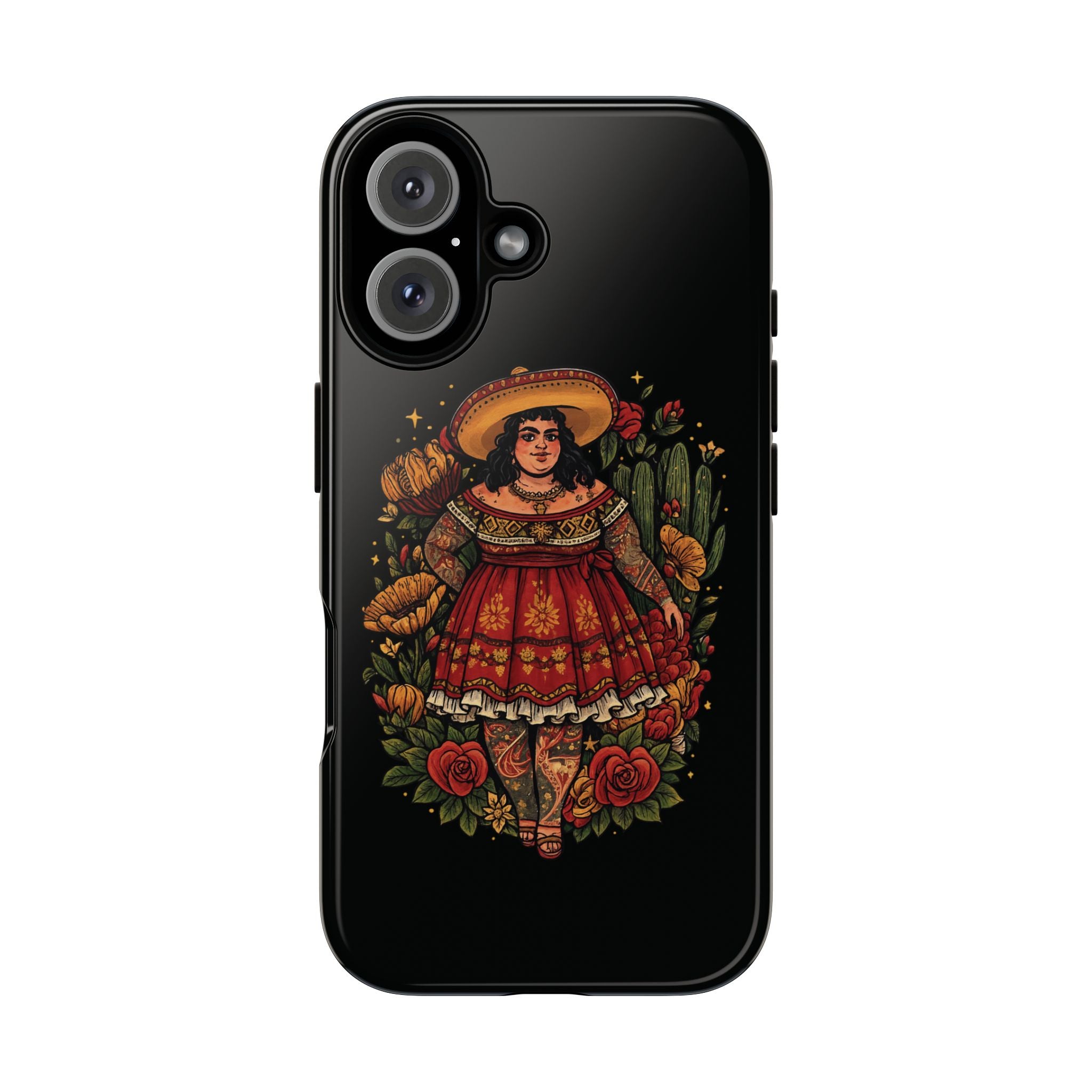 Folk Floral Girl Phone Case — Vibrant Mexican-Inspired Protective Cover
