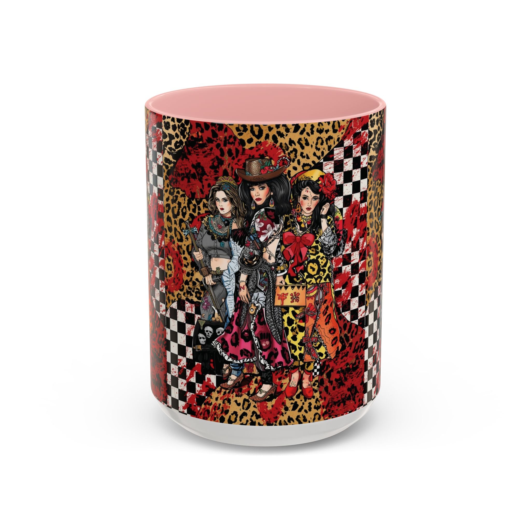 Accent Coffee Mug — Retro Rockabilly Cowgirl Pin-Up Design (11/15oz)