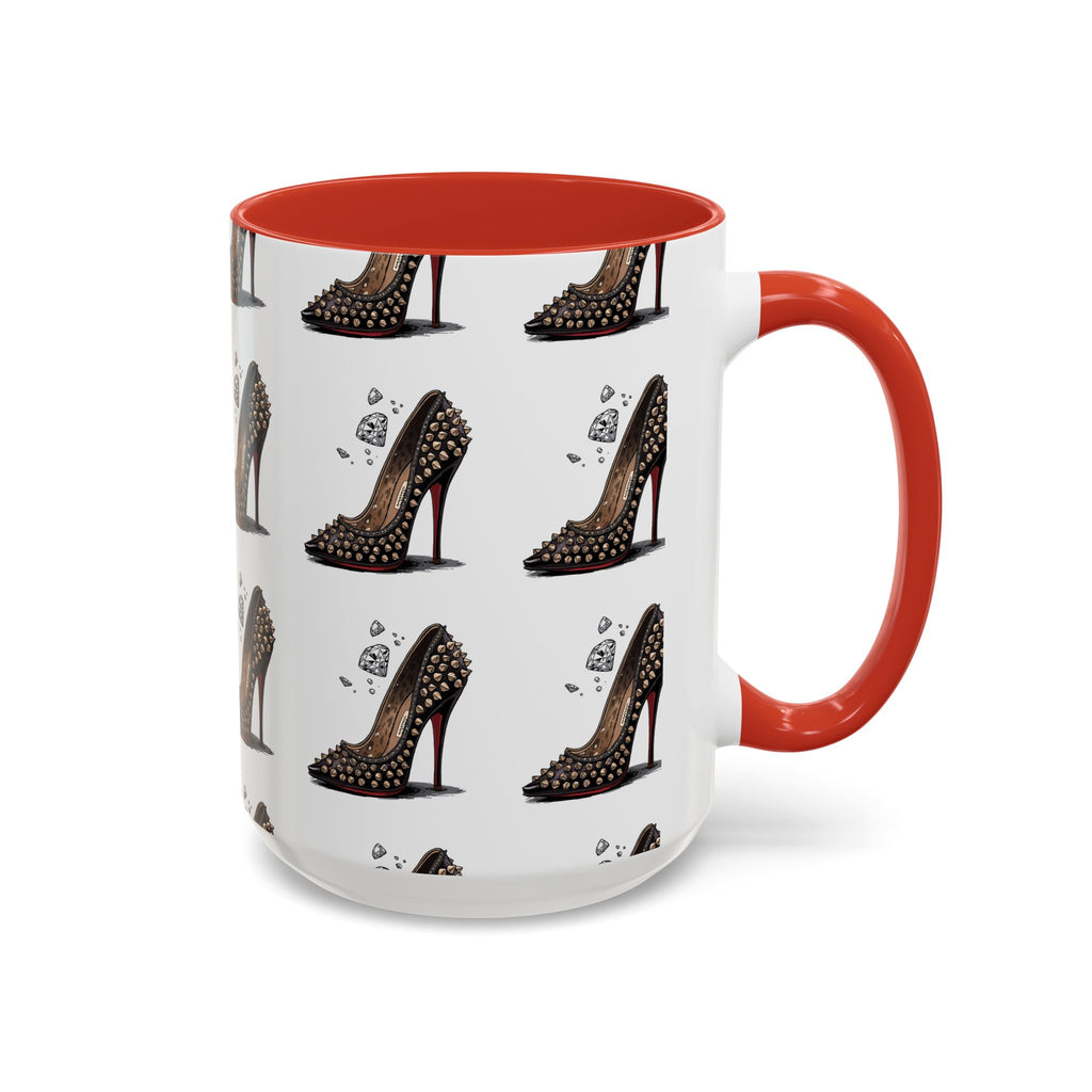 High Heel Pattern Accent Coffee Mug – Fashionista Stiletto Coffee Cup (11/15oz)